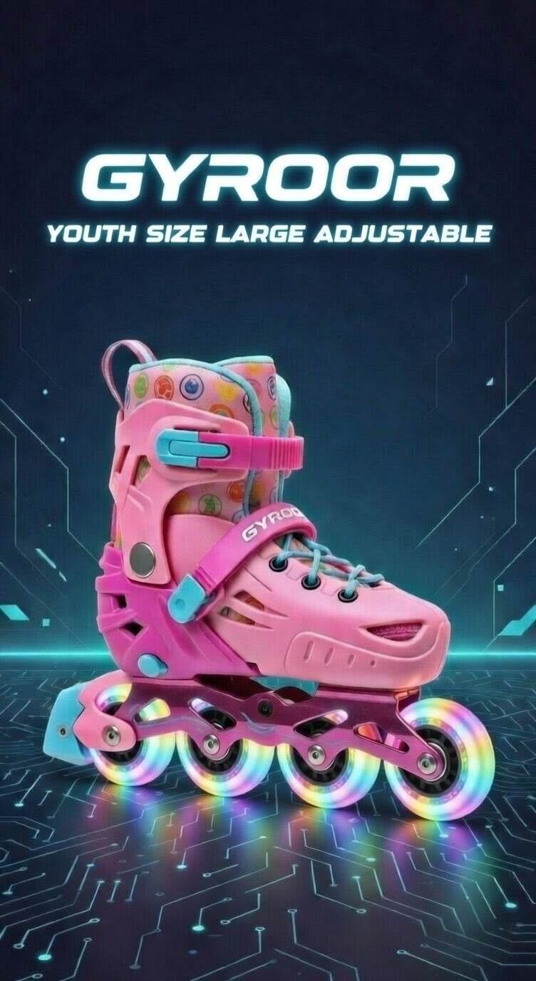Gyros SPORTS Inline Skates for Kids Ages 5-8 8-12 3-5 4-8 6-12 with Light Up Wheels,