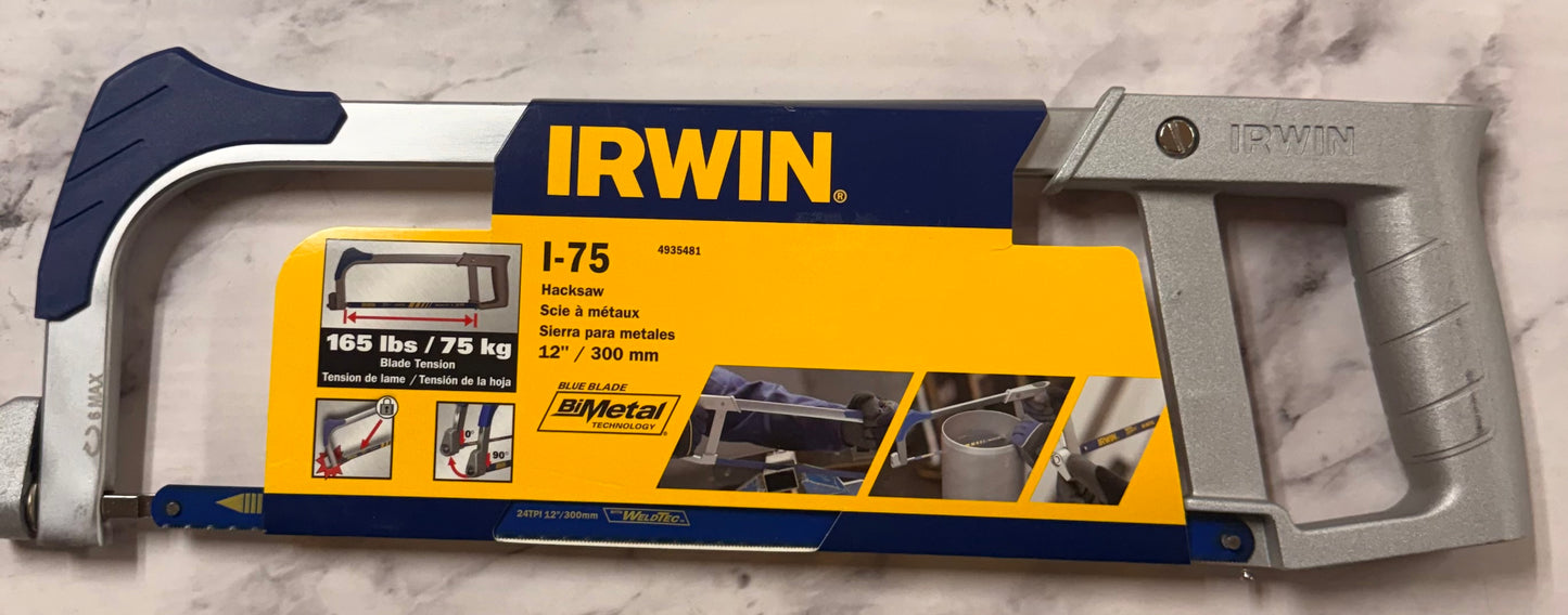 IRWIN I-75 Hacksaw 12 Inch 300mm 90 Degrees Lifetime Guarantee
