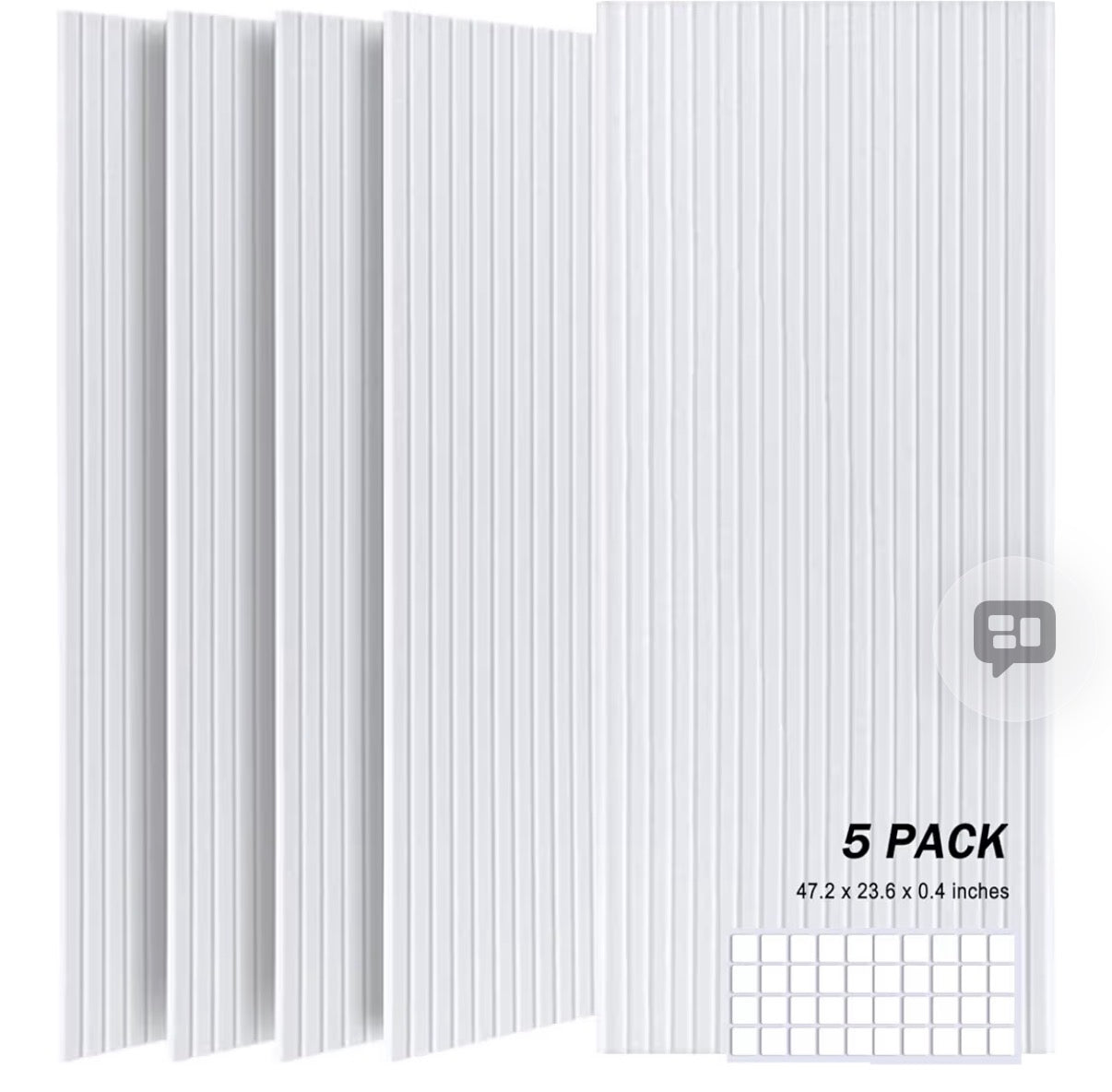 Large Acoustic Panels, 48"X24"X0.4" Sound Proof Foam Panels for Walls, Sound Dampening Panels, Soundproof Wall Panels for Home Studio&Office Decor. (White, 5 Pack)