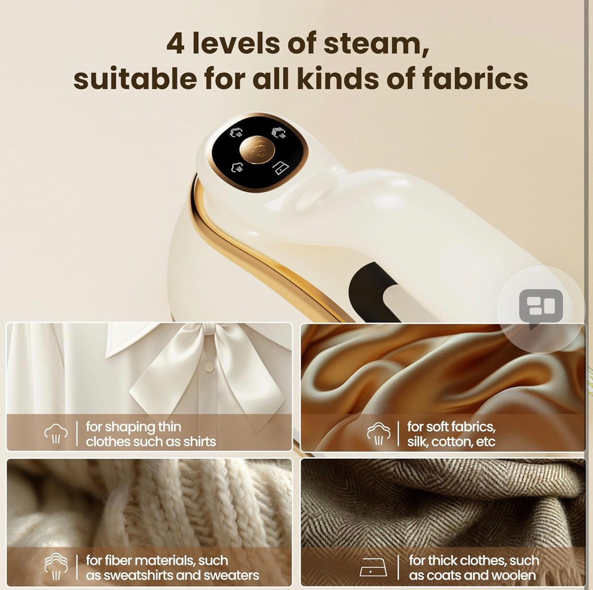 Portable Clothes Steamer 175x80mm Ceramic Glaze Panel Iron LCD 220ml Water Tank 1200W&15s Fast Heat Up 4-speed Steamer for Clothes of all Fabrics Dry&Wet Iron for Home Travel Business Trip