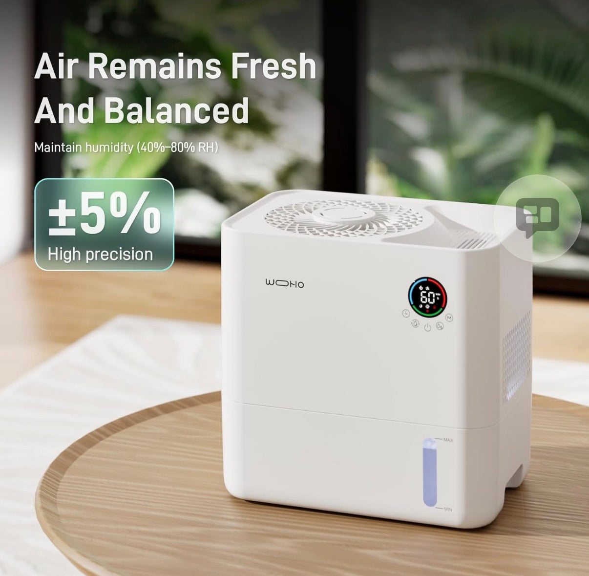 Evaporative Humidifier for Bedroom, 5L Quiet No Mist Humidifier With Aroma Diffuser, 14H Timer, Top-Fill, 5 Speed, No White Dust, Easy to Clean, for Baby, Nursery, Home & Office