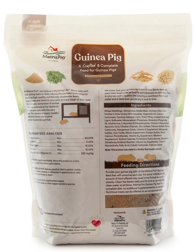 MANNA PRO COMPLETE GUNINEA PIG FOOD 5LB BAG