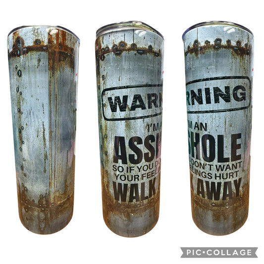 20 OZ IM AN ASSHOLE TUMBLER W/STRAW