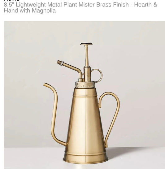 8 1/2" plant mister lightweight brass finish