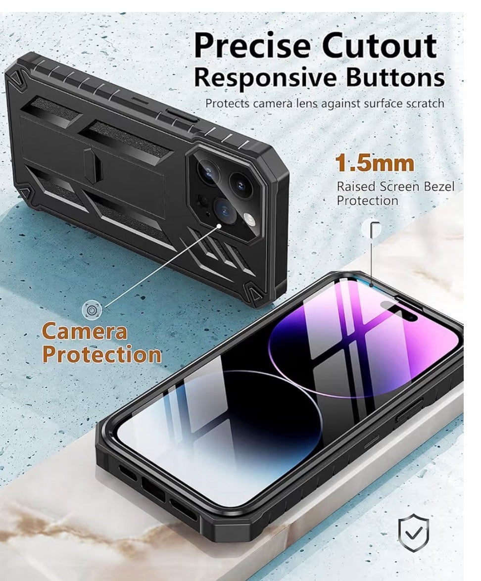 IPHONE 14 PRO MAX PHONE CASE MILITARY GRADE BLACK