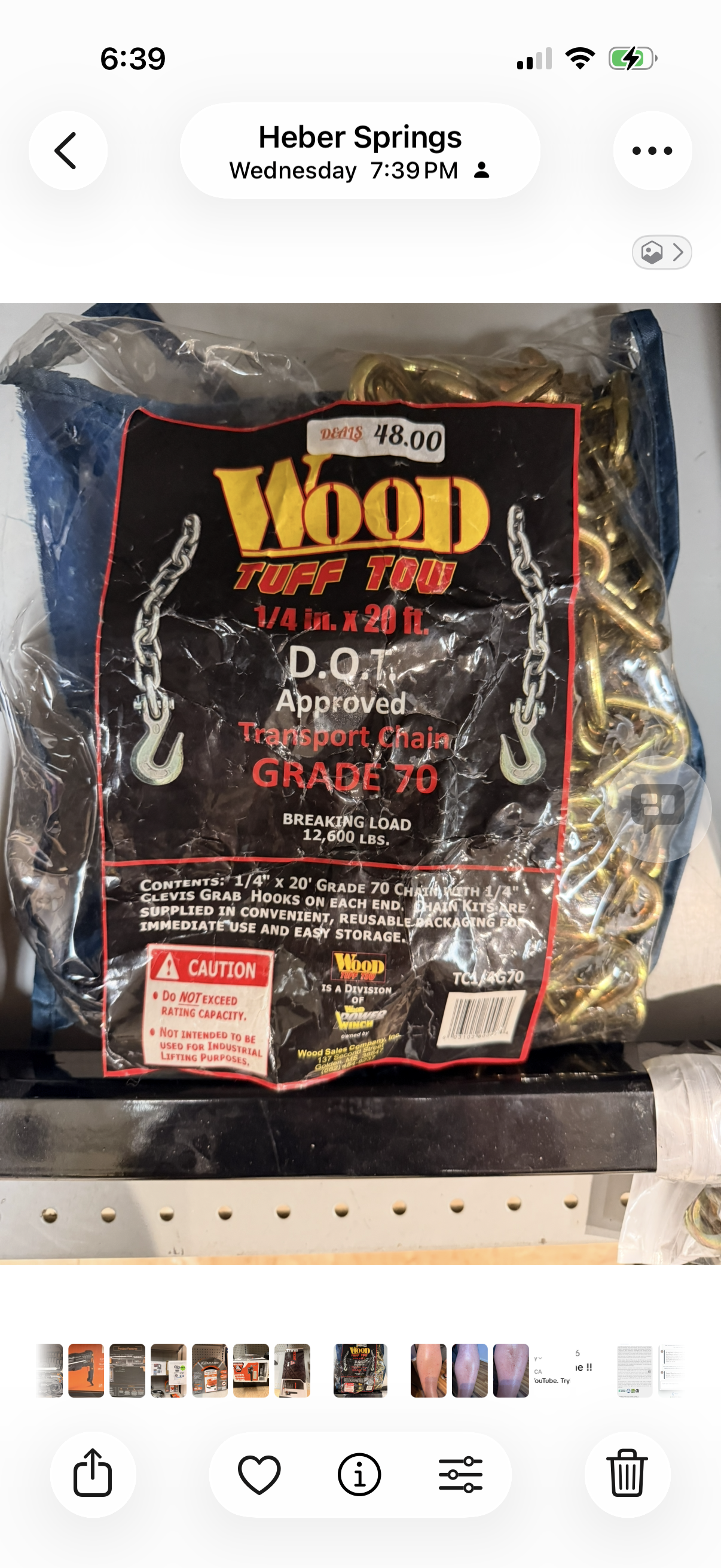 Wood Tuff Tow Transport Chain