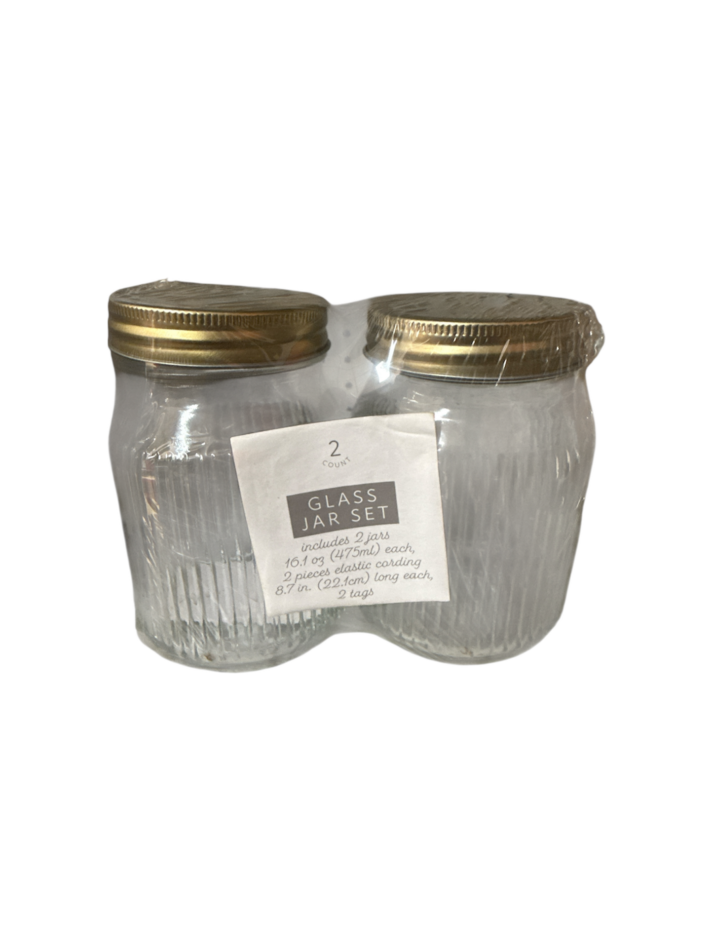 16oz glass jars w/lids set of 2