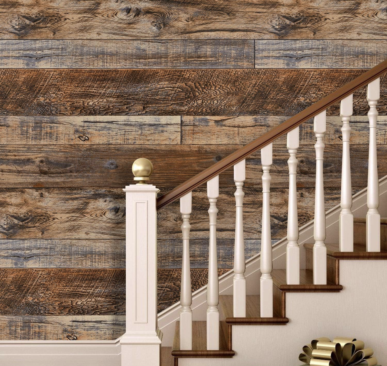 17.71"X118" PEEL AND STICK WOOD WALLPAPER SHIPLAP