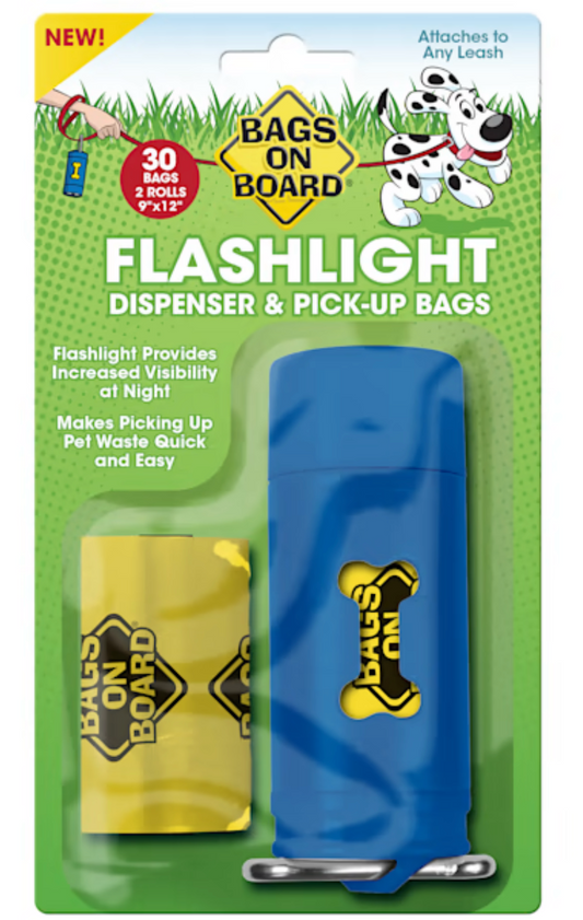 FLASHLIGHT W/DOG POOP BAGS