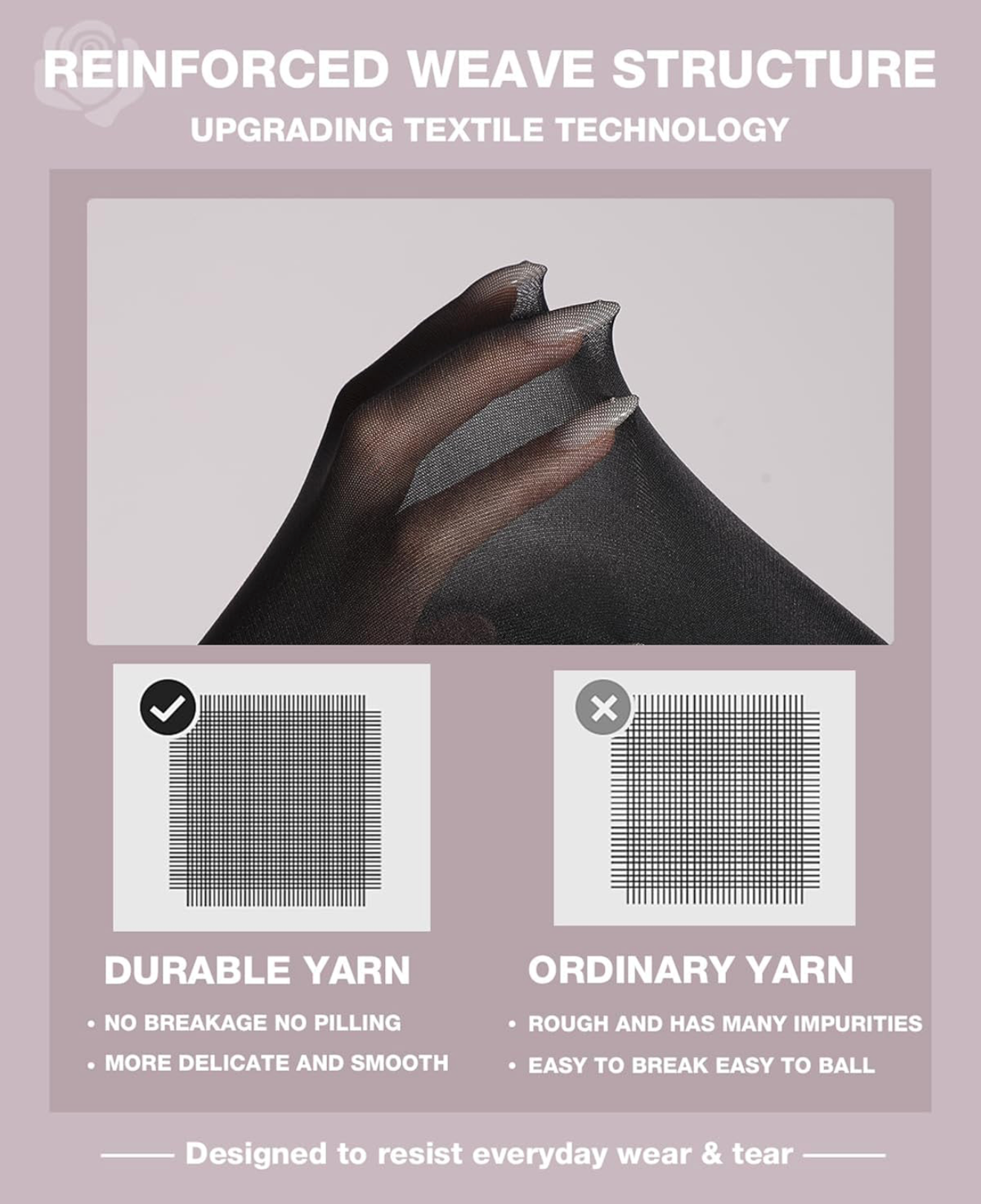 RIP RESISTANT PANTY HOSE  UNDESTRUCTABLE TAN HIGH WAIST