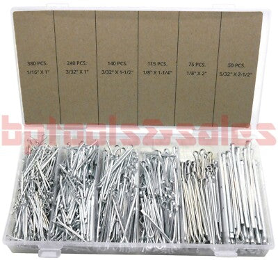 Cal-Hawk 144 PC Cotter Pin Assortment, Zinc Plated Carbon Steel
